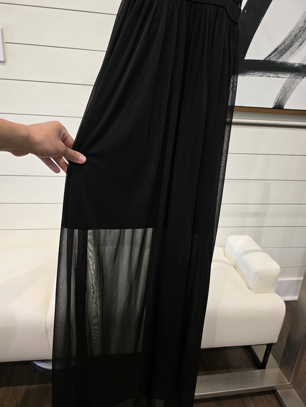 Black Lace Bodice Maxi Dress - Picture 7 of 9